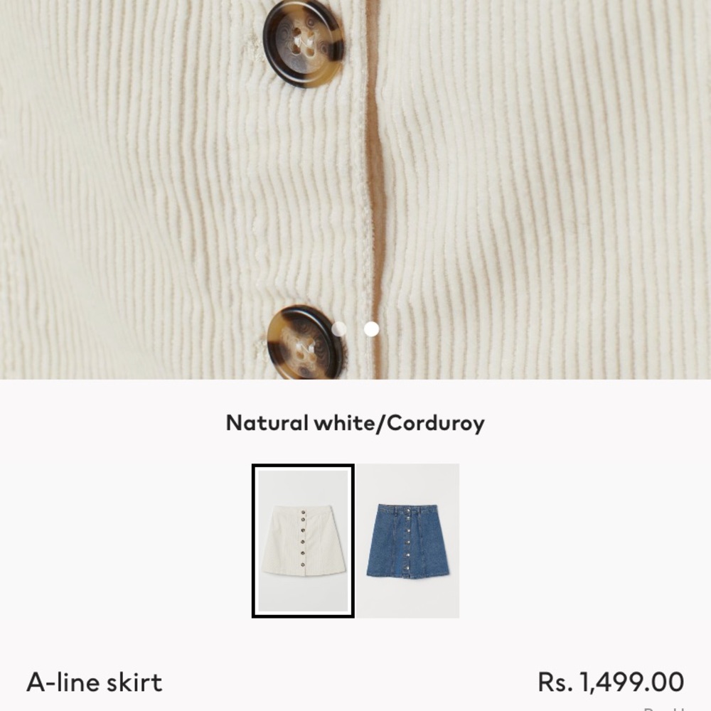 H&M A line skirt (corduroy) - Picture 2 of 5